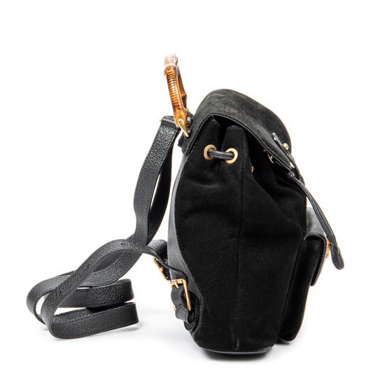 Gucci Mini Bamboo Backpack en Negro Piel de becerro - Image 4