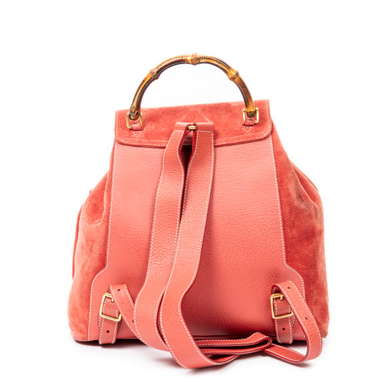 Gucci Large Bamboo Backpack  en Rojo Piel de becerro - Image 5