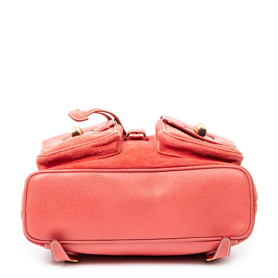 Gucci Large Bamboo Backpack  en Rojo Piel de becerro - Image 6