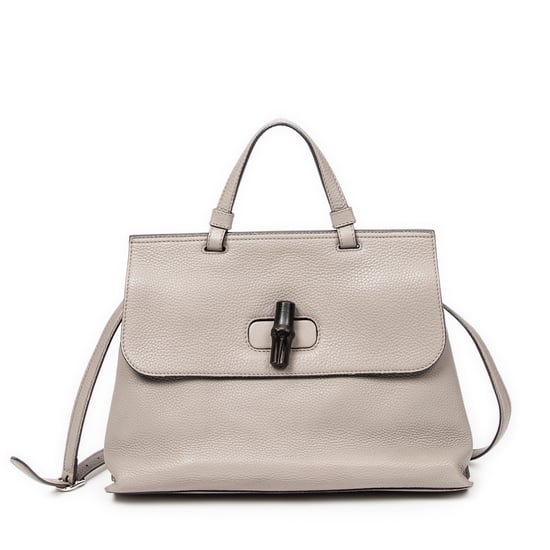 Gucci Bamboo Daily Top Handle en Gris Piel de becerro - Image 1