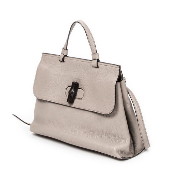 Gucci Bamboo Daily Top Handle en Gris Piel de becerro - Image 2