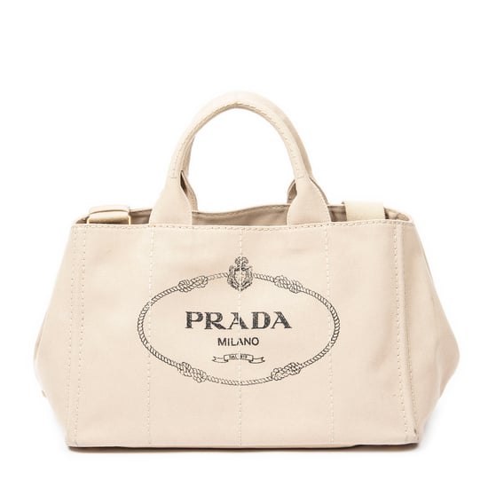 Prada Medium Canapa Tote en Beige Lienzo - Image 1