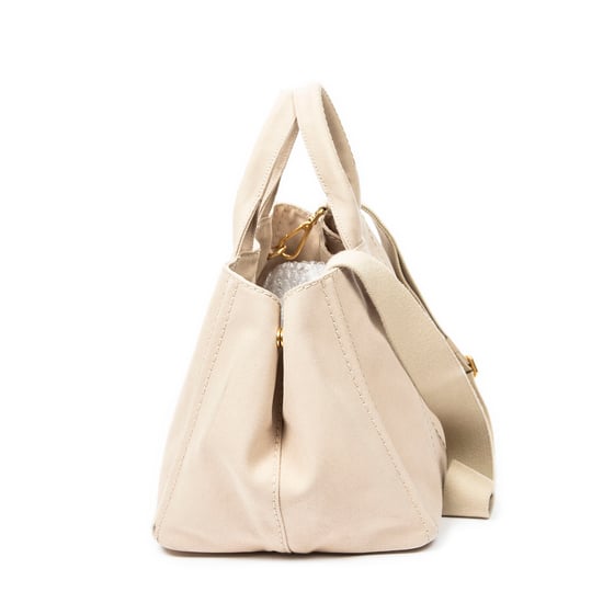 Prada Medium Canapa Tote en Beige Lienzo - Image 3