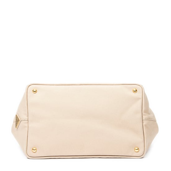 Prada Medium Canapa Tote en Beige Lienzo - Image 6