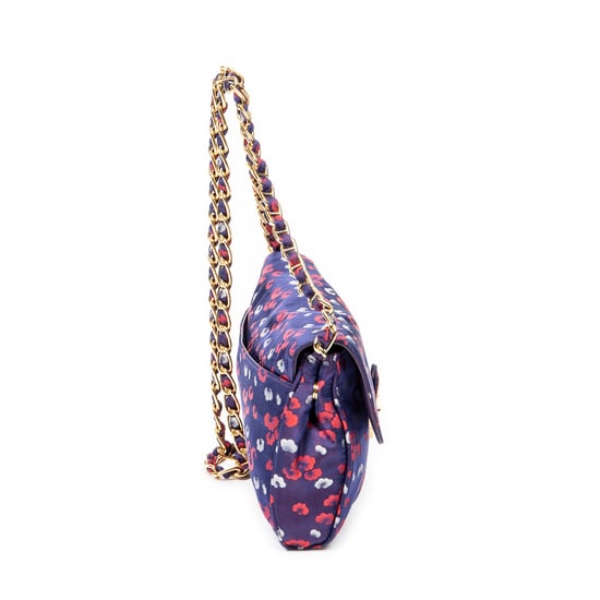 Prada Push Lock Chain Flap Clutch en Púrpura Lienzo - Image 4