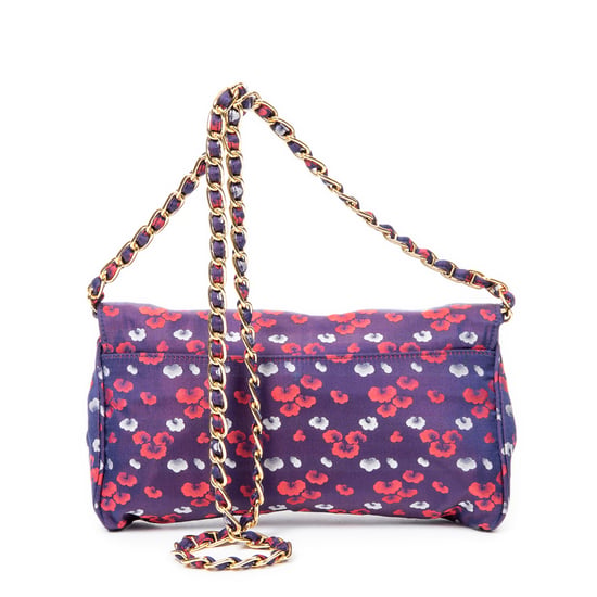 Prada Push Lock Chain Flap Clutch en Púrpura Lienzo - Image 5