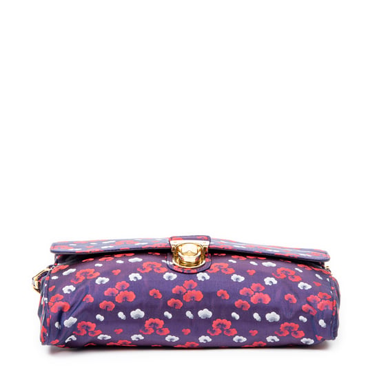 Prada Push Lock Chain Flap Clutch en Púrpura Lienzo - Image 6