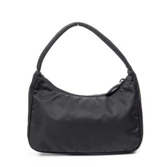 Prada Vintage Mini Zip Hobo en Negro Lienzo - Image 5
