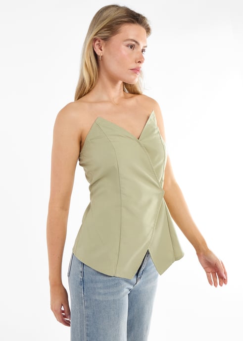 Top corsé bandeau asimétrico alto Sage - Image 3