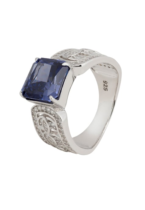 Rowena Cocktail Ring Tanzanite Silver - Image 1