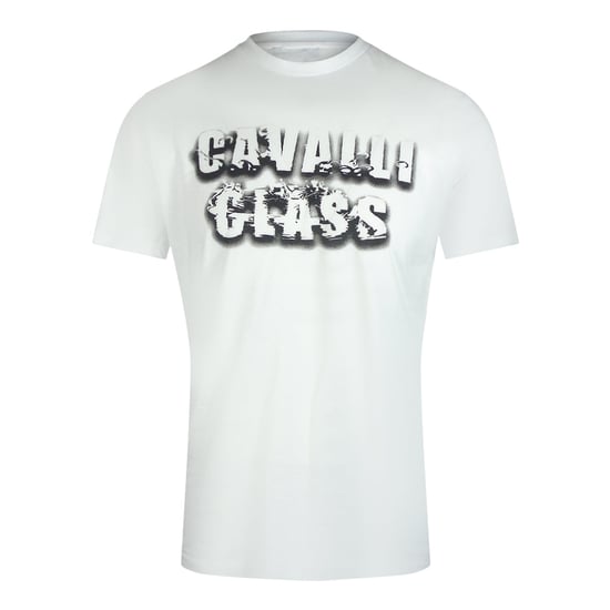 Camiseta Cavalli Class Smoke Bold Logo En Blanco Roto - Image 1