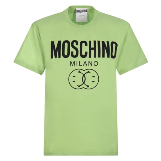 Camiseta Verde Con Doble Sonrisa De Moschino Milano - Image 1