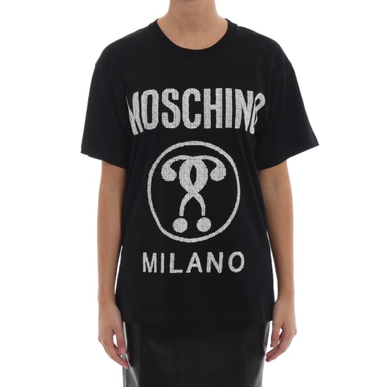 Camiseta Negra Con Logo De Doble Interrogación De Moschino Milano - Image 2