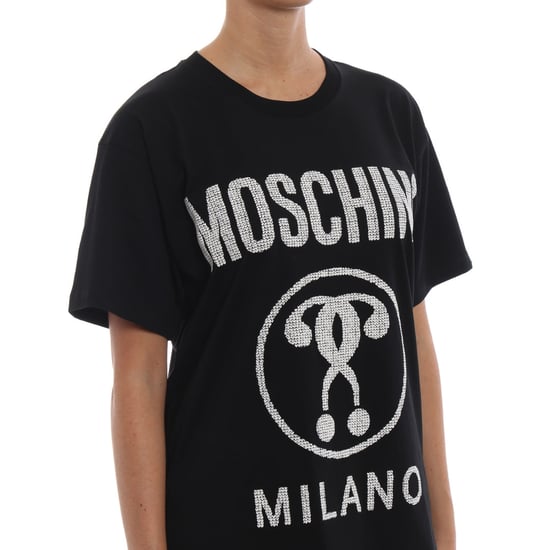 Camiseta Negra Con Logo De Doble Interrogación De Moschino Milano - Image 4
