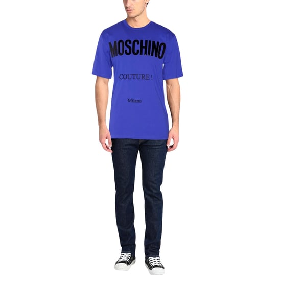 Camiseta Azul Con Logo Brillante De Moschino Couture - Image 2