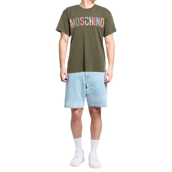Camiseta Verde Con El Logo Multicolor Bordado De Moschino - Image 2
