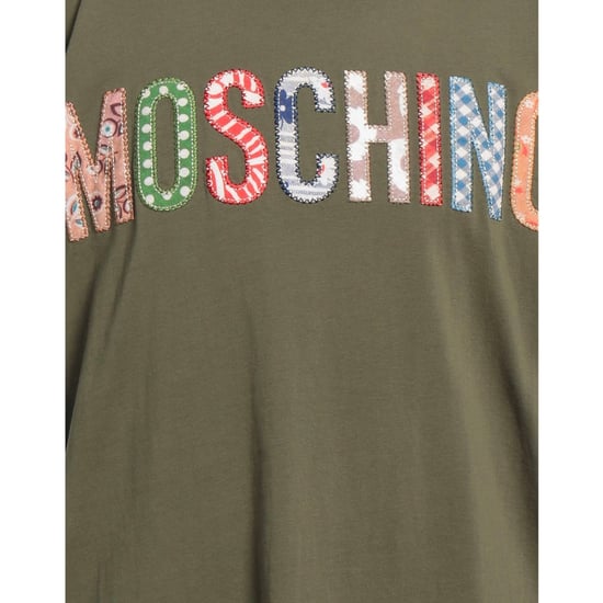 Camiseta Verde Con El Logo Multicolor Bordado De Moschino - Image 4
