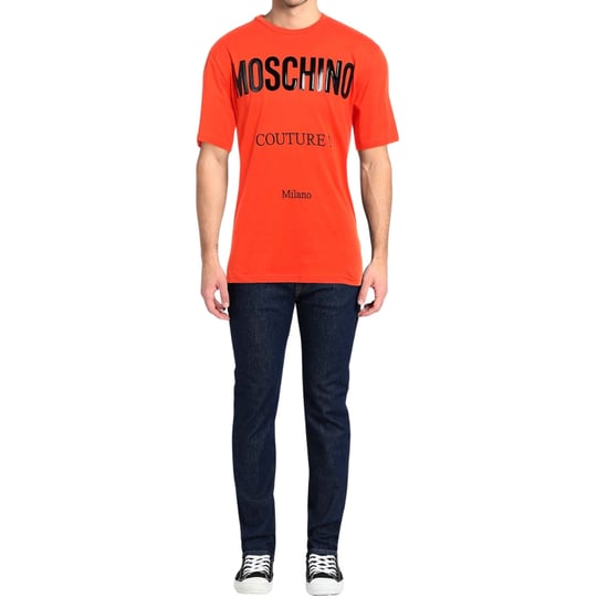 Camiseta Naranja Con Logo Brillante De Moschino Couture - Image 3