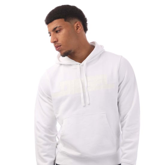 Sudadera Con Capucha Blanca Brillante Con El Logotipo Monocromático De Diesel - Image 2