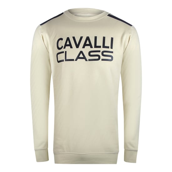 Sudadera Color Arena Beige Con Hombros Encintados Cavalli Class - Image 1