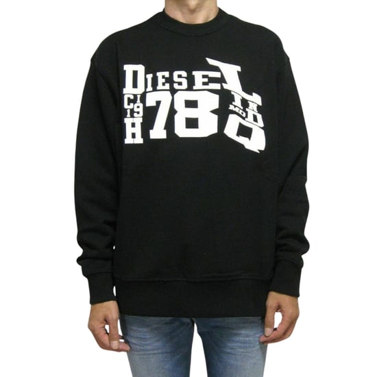 Sudadera Negra Con El Logotipo Distorsionado De Diesel - Image 1