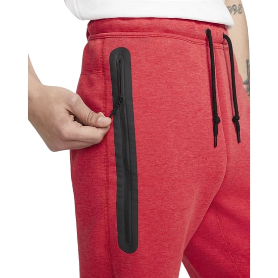 Pantalones Deportivos Nike Negros Con Cremallera Y Cinta Roja - Image 4
