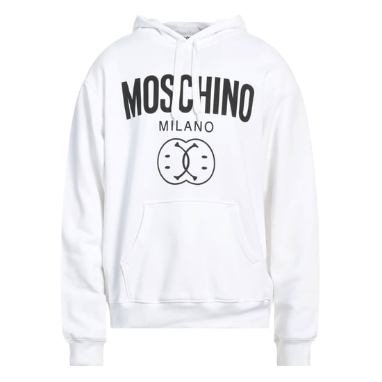 Sudadera Blanca Con Capucha Y Doble Sonrisa De Moschino Milano - Image 1