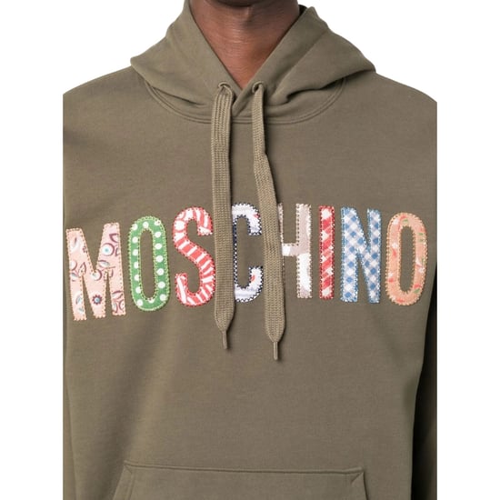 Sudadera Verde Con Capucha Y Logo Multicolor Bordado De Moschino - Image 4