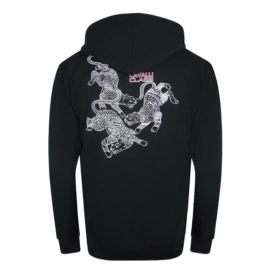 Sudadera Con Capucha Y Cremallera Negra Con Diseño De Leopardo De Estilo Tradicional Cavalli Class - Image 2