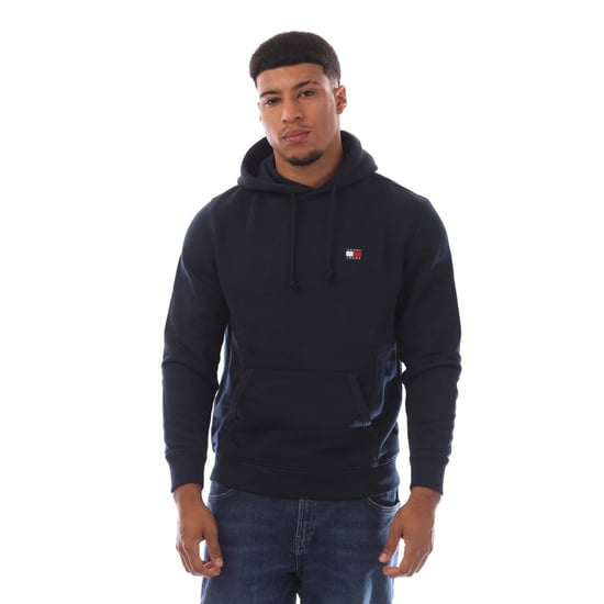 Sudadera con capucha con cordón y insignia tonal de Tommy Hilfiger para hombre en azul marino - Image 1
