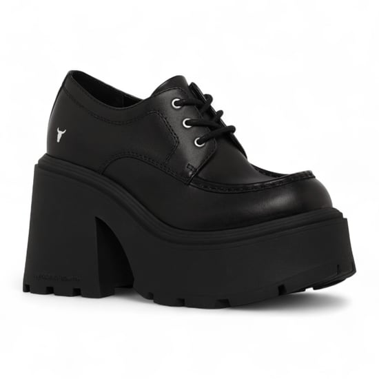Zapatos Windsorsmith de piel negra con plataforma gruesa y cordones para mujer - Starcrossed - Image 4