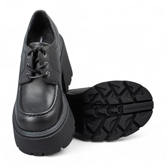 Zapatos Windsorsmith de piel negra con plataforma gruesa y cordones para mujer - Starcrossed - Image 6