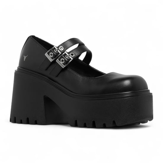 Zapatos Windsorsmith de piel negra con plataforma gruesa y tacón Mary Jane para mujer - Lessons - Image 3