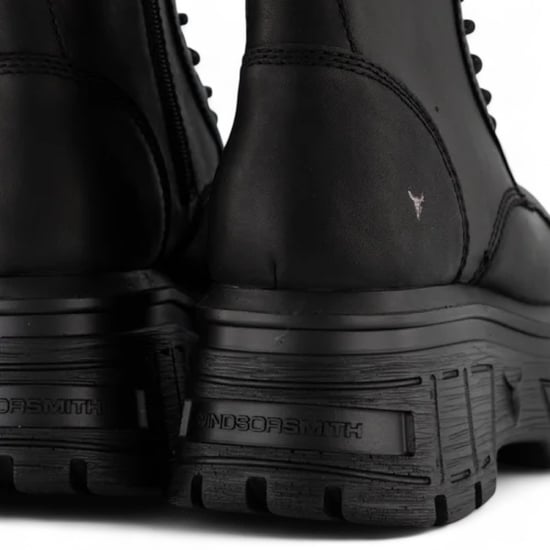 Botas militares Windsorsmith de cuero negro de media caña con plataforma para mujer - Screaming - Image 6