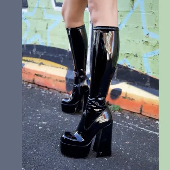 Botas negras Windsorsmith de tacón gótico hasta la rodilla con plataforma tipo calcetín para mujer - Saucy - Image 5