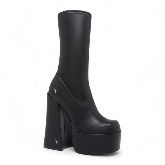 Botas negras de tacón gótico Windsorsmith para mujer, con plataforma y calcetín, de media caña - Saviour - Image 3