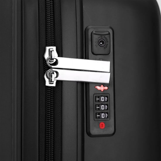 Maleta rígida negra resistente con 8 ruedas, maleta de cabina TSA, para viajes de vacaciones - Image 6