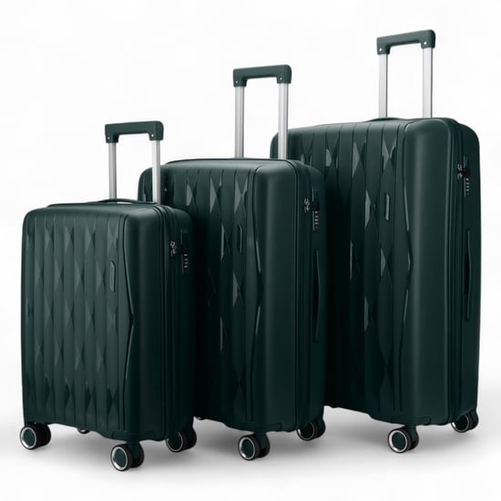 Maleta rígida verde resistente con 8 ruedas, maleta de cabina TSA, para viajes de vacaciones - Image 4