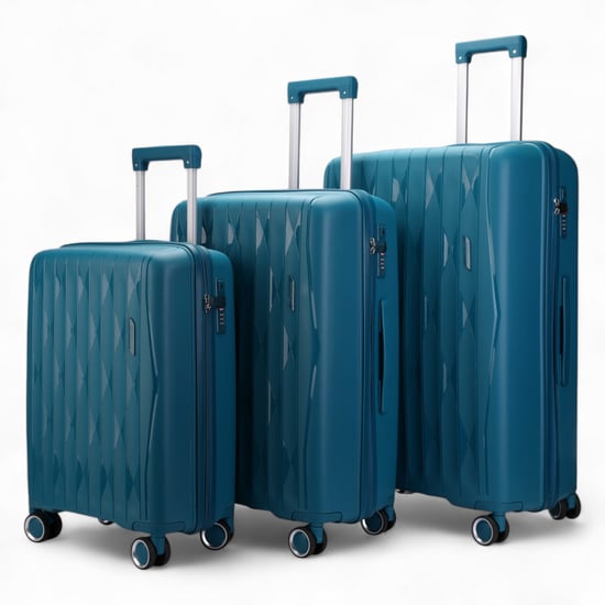 Maleta rígida resistente de color azul verdoso con 8 ruedas, maleta de cabina TSA para viajes de vacaciones - Image 4