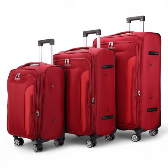 Maleta blanda expandible roja con 8 ruedas, equipaje de mano ligero para viaje - Image 4