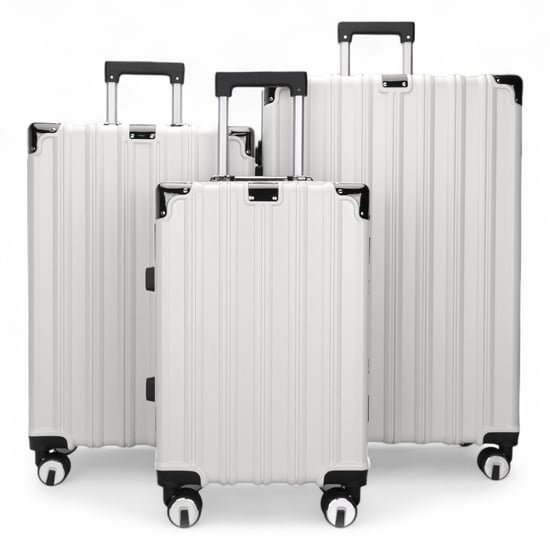 Maleta rígida blanca robusta de 8 ruedas para cabina - Image 1
