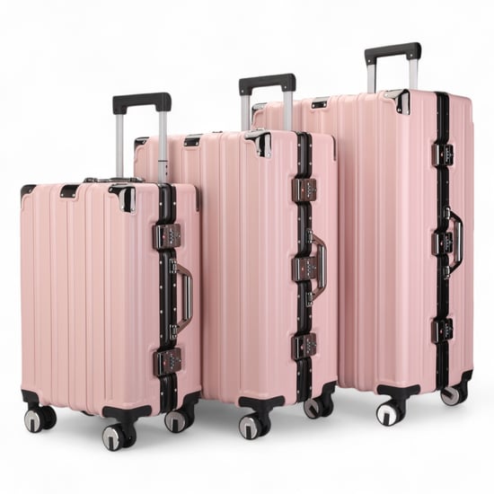 Maleta rígida rosa robusta de 8 ruedas para cabina - Image 4