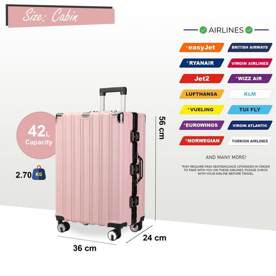 Maleta rígida rosa robusta de 8 ruedas para cabina - Image 5