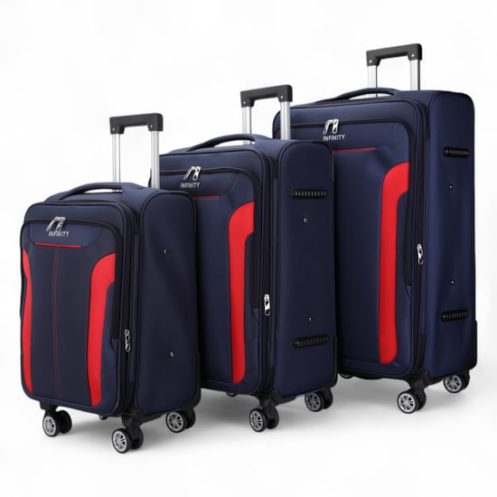 Maleta blanda expandible azul con 8 ruedas, equipaje de mano ligero para viaje - Image 4