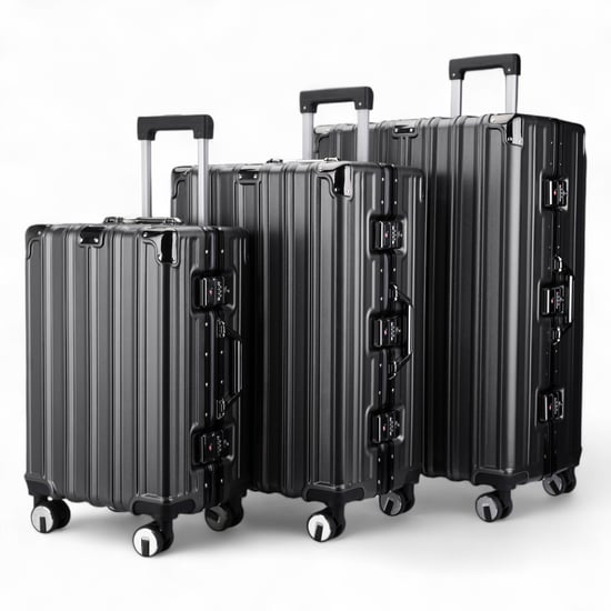Maleta rígida negra carbón robusta de 8 ruedas para cabina - Image 4