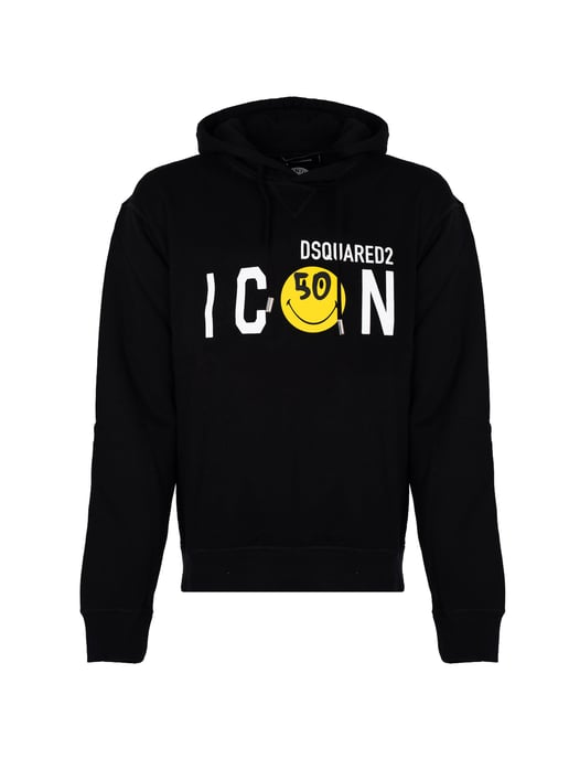 Dsquared2 Sudadera Smilley del hombre negro - Image 1