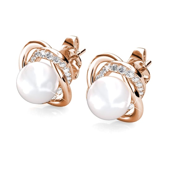 Pendientes Simply Pearl - Oro Rosa y Cristal - Image 2