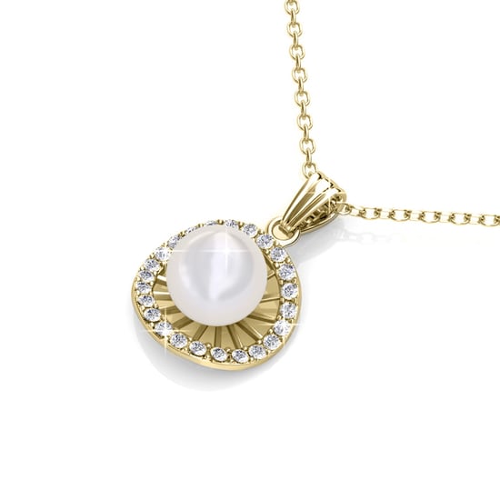 Colgantes de Perla Chloe - Oro y Cristal - Image 2