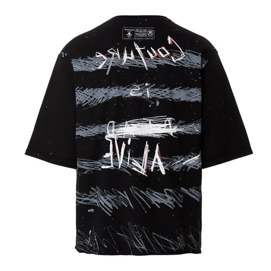 Camiseta Negra Con El Logotipo De La Moneda Del Grafiti De Balmain Paris - Image 2