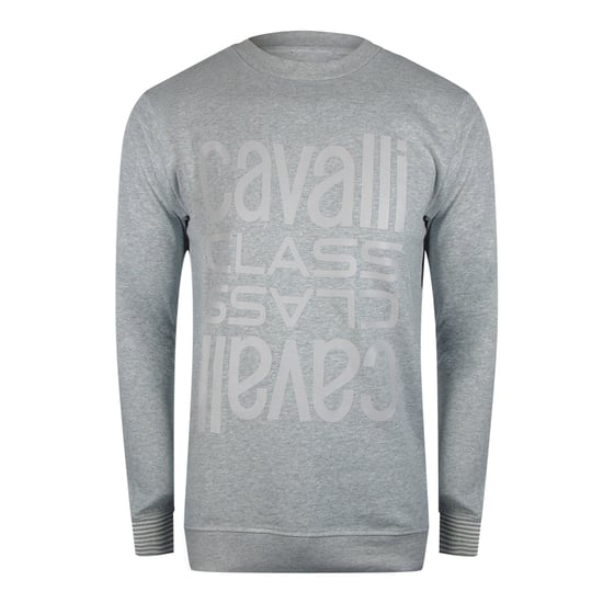 Sudadera Gris Con Logotipo Múltiple Cavalli Class - Image 1
